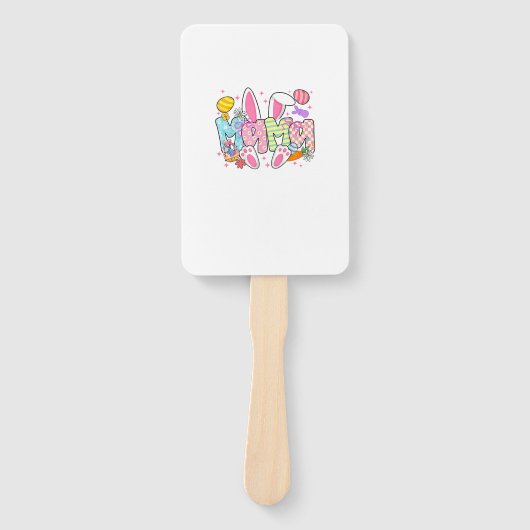 Easter Mama Bunny Ears Coquette Bow Easter Rabbit  ハンドファン (正面)