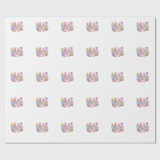 Easter Mama Bunny Ears Coquette Bow Easter Rabbit  ラッピングペーパー (フラット)