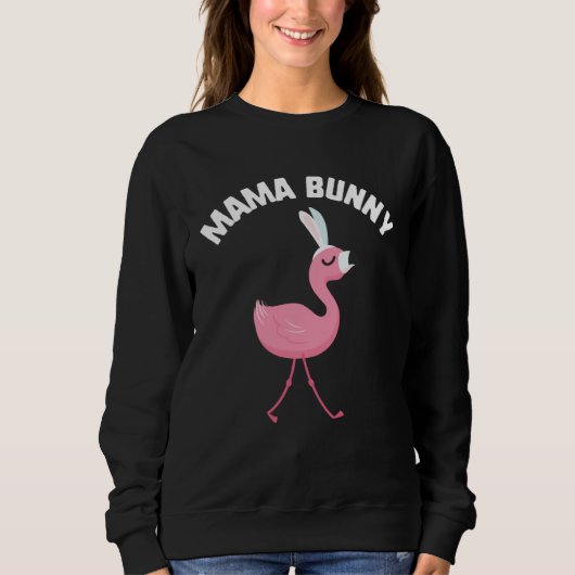 Easter Mama Bunny Flamingo Mm Grandma Bunny Kids スウェットシャツ (正面)