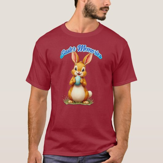 Easter Memories – Cute Bunny Illustration camiseta Tシャツ (正面)