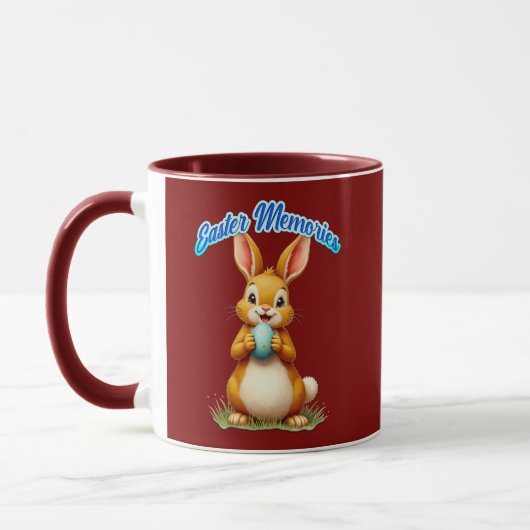 Easter Memories – Cute Bunny Illustration caneca マグカップ (左)