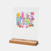 Easter Mimi Bunny Ears Coquette Bow Easter Rabbit  アクリルサイン (傾斜)