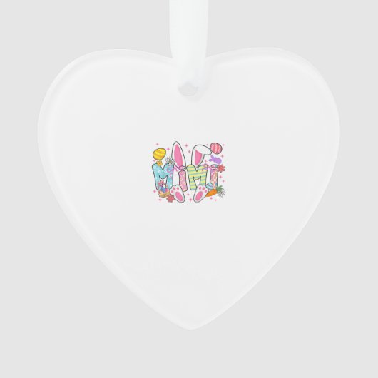 Easter Mimi Bunny Ears Coquette Bow Easter Rabbit  オーナメント (正面)