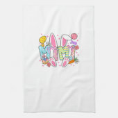 Easter Mimi Bunny Ears Coquette Bow Easter Rabbit  キッチンタオル (縦)