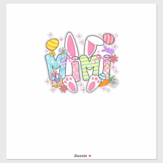 Easter Mimi Bunny Ears Coquette Bow Easter Rabbit  シール (シート)