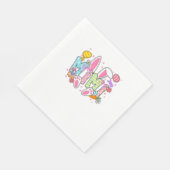 Easter Mimi Bunny Ears Coquette Bow Easter Rabbit  スタンダードランチョンナプキン (角)