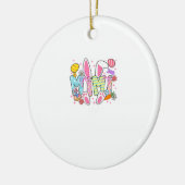 Easter Mimi Bunny Ears Coquette Bow Easter Rabbit  セラミックオーナメント (左)