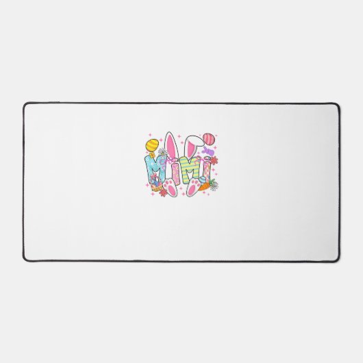 Easter Mimi Bunny Ears Coquette Bow Easter Rabbit  デスクマット (正面)