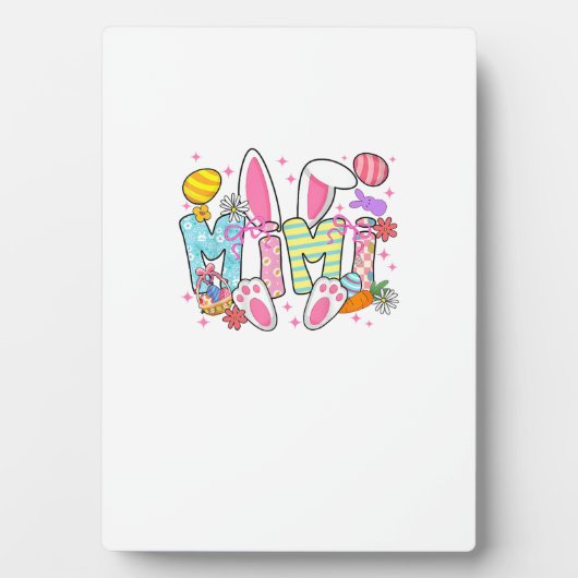 Easter Mimi Bunny Ears Coquette Bow Easter Rabbit  フォトプラーク (正面)