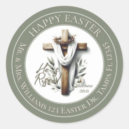 Easter Morning Cross Return Address Label ラウンドシール
