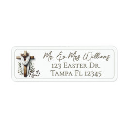 Easter Morning Cross Return Address Label ラベル