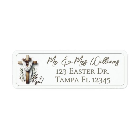 Easter Morning Cross Return Address Label ラベル (正面)