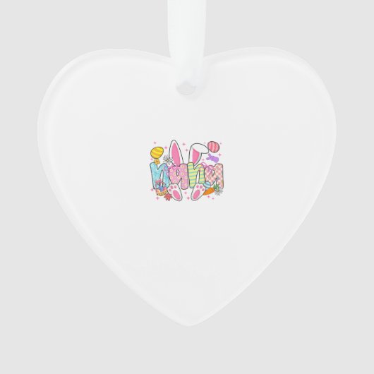 Easter Nana Bunny Ears Coquette Bow Easter Rabbit  オーナメント (正面)