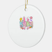 Easter Nana Bunny Ears Coquette Bow Easter Rabbit  セラミックオーナメント (左)