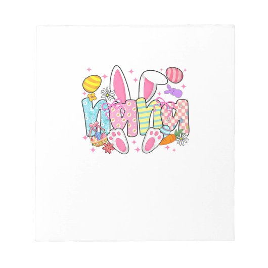 Easter Nana Bunny Ears Coquette Bow Easter Rabbit  ノートパッド (正面)