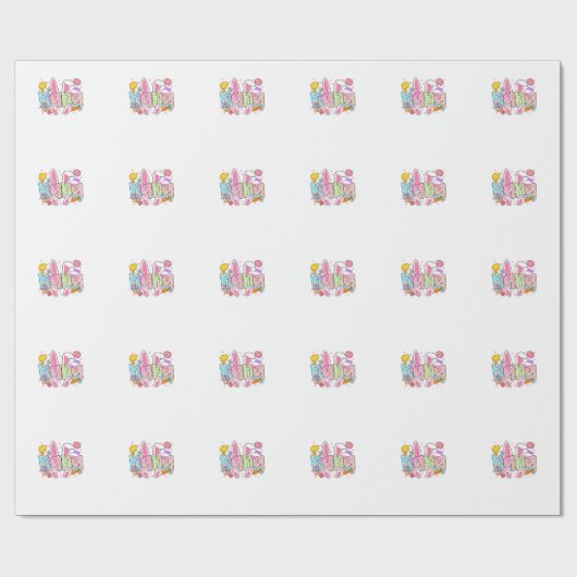 Easter Nana Bunny Ears Coquette Bow Easter Rabbit  ラッピングペーパー (フラット)