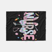 Easter Nurse Coquette Happy Easter Nurse School Nu フリースブランケット (正面(横))