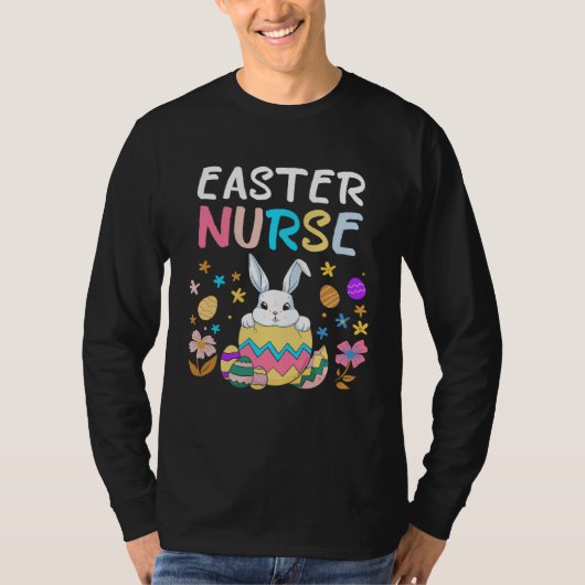 Easter Nurse Happy Easter Day Women Men Rabbit Bun Tシャツ (正面)