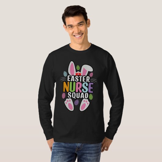 Easter Nurse Squad Crew Group Team Bunny Eggs Matc Tシャツ (正面フル)