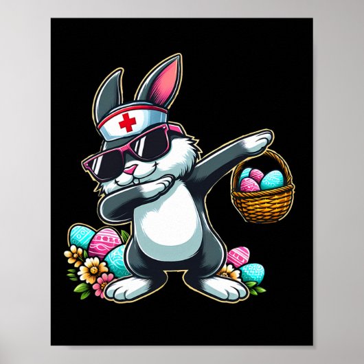 Easter Nurse Women Cute Bunny Nurse Easter Rn Lpn ポスター (正面)