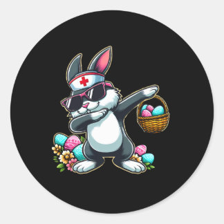 Easter Nurse Women Cute Bunny Nurse Easter Rn Lpn  ラウンドシール