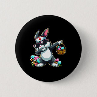 Easter Nurse Women Cute Bunny Nurse Easter Rn Lpn  缶バッジ