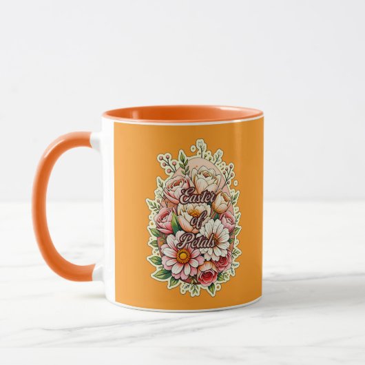 Easter of Petals – Floral Bunny Art - caneca マグカップ (左)