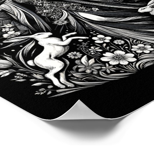 Easter Ostara Eostre Pagan Witchcraft Spring Moon  ポスター (角)