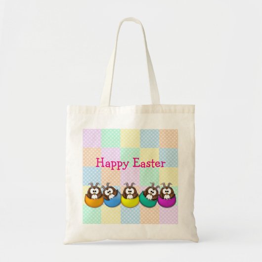 Easter owl - rainbow トートバッグ (正面)
