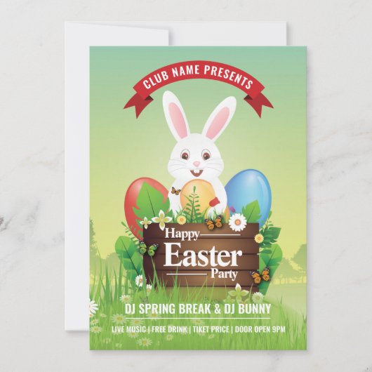 Easter Party Invitation Flyer 招待状 (正面)