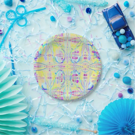 Easter Pastel Abstract Party Paper Plates ペーパープレート (パーティー)