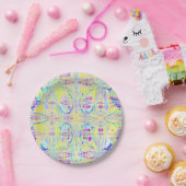 Easter Pastel Abstract Party Paper Plates ペーパープレート (パーティー)