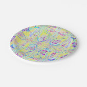 Easter Pastel Abstract Party Paper Plates ペーパープレート (アングル)