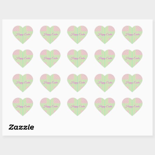 Easter Pastel Cross Heart Stickers - Happy Easter ハートシール (シート)