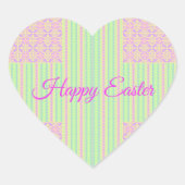Easter Pastel Cross Heart Stickers - Happy Easter ハートシール (正面)