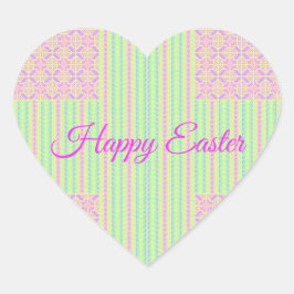 Easter Pastel Cross Heart Stickers - Happy Easter ハートシール