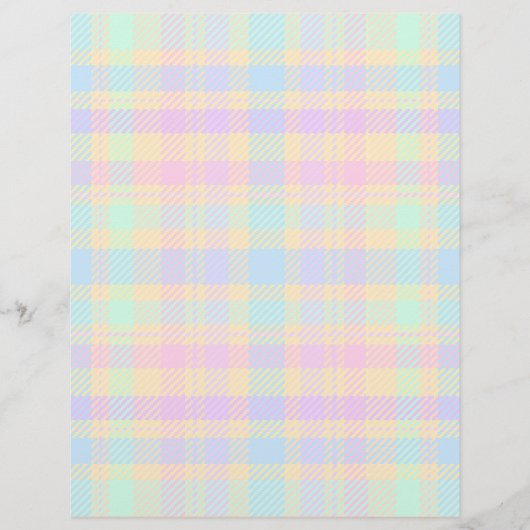 Easter Pastel Plaid 2-Sided Scrapbook Paper (正面)