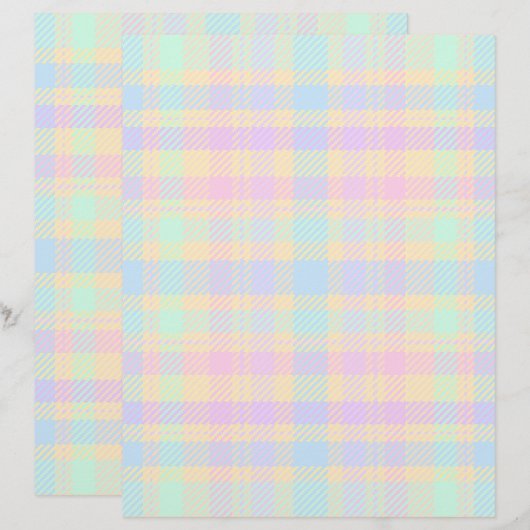 Easter Pastel Plaid 2-Sided Scrapbook Paper (正面/裏面)