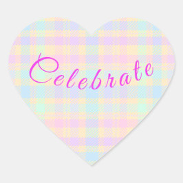 Easter Pastel Plaid Heart Stickers - Celebrate ハートシール