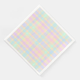 Easter Pastel Plaid Party Paper Napkins