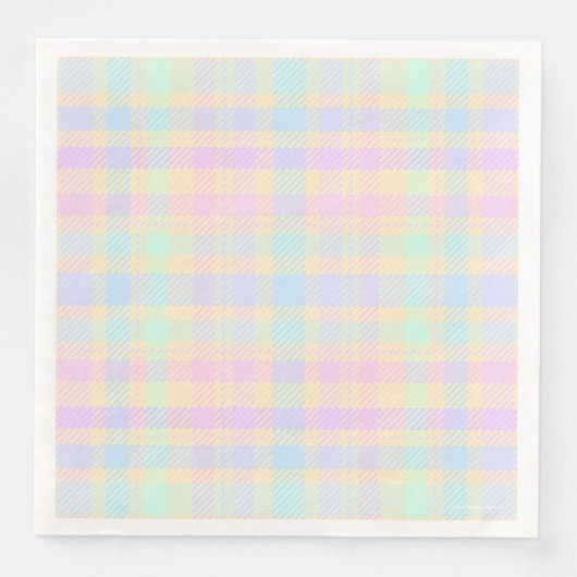 Easter Pastel Plaid Party Paper Napkins (正面)