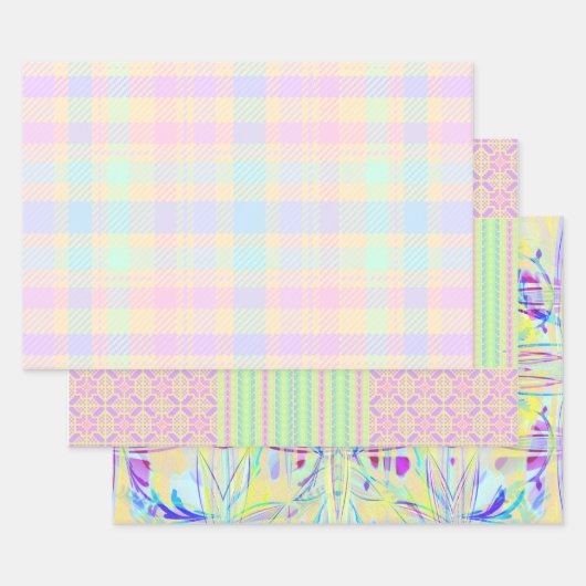 Easter Pastel Wrapping Paper - 3 Designs ラッピングペーパーシート (セット)