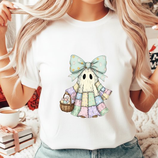 Easter Patchwork Ghost Coquette Bow Goth Tシャツ