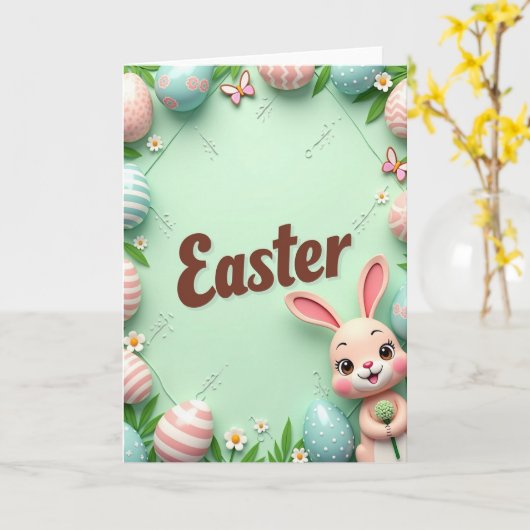 Easter Pattern Celebration Card カード (黄色い花)