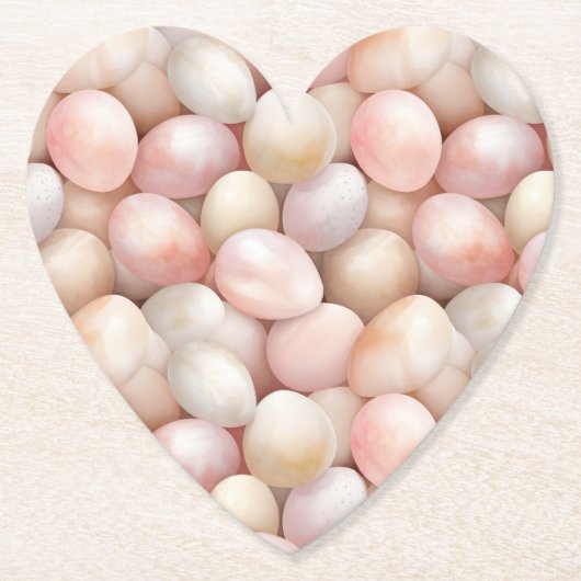 Easter Peach Pink Eggs   ペーパーコースター (正面)