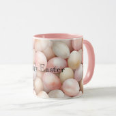 Easter Peach Pink Eggs マグカップ (正面右)