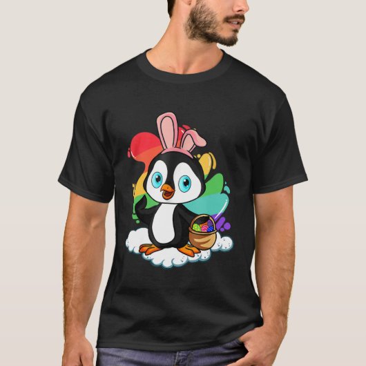 Easter Penguin Easter Hunt Eggs Bunny Penguin  Eas Tシャツ (正面)