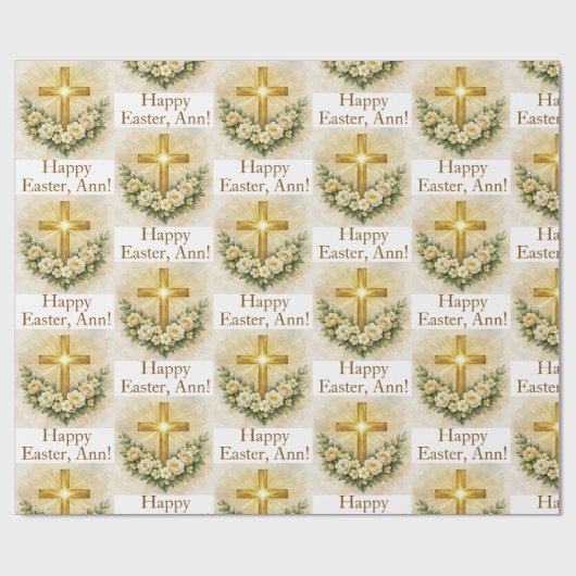 Easter Personalized Christian Cross Wrapping Paper ラッピングペーパー (フラット)