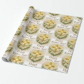 Easter Personalized Christian Cross Wrapping Paper ラッピングペーパー (アンロールド)