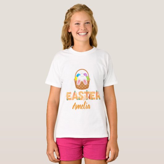 Easter Personalized Kids Basic T-Shirt Tシャツ (正面フル)